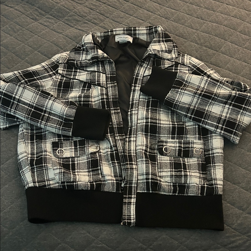 Plaid Black and White Women's Jacket